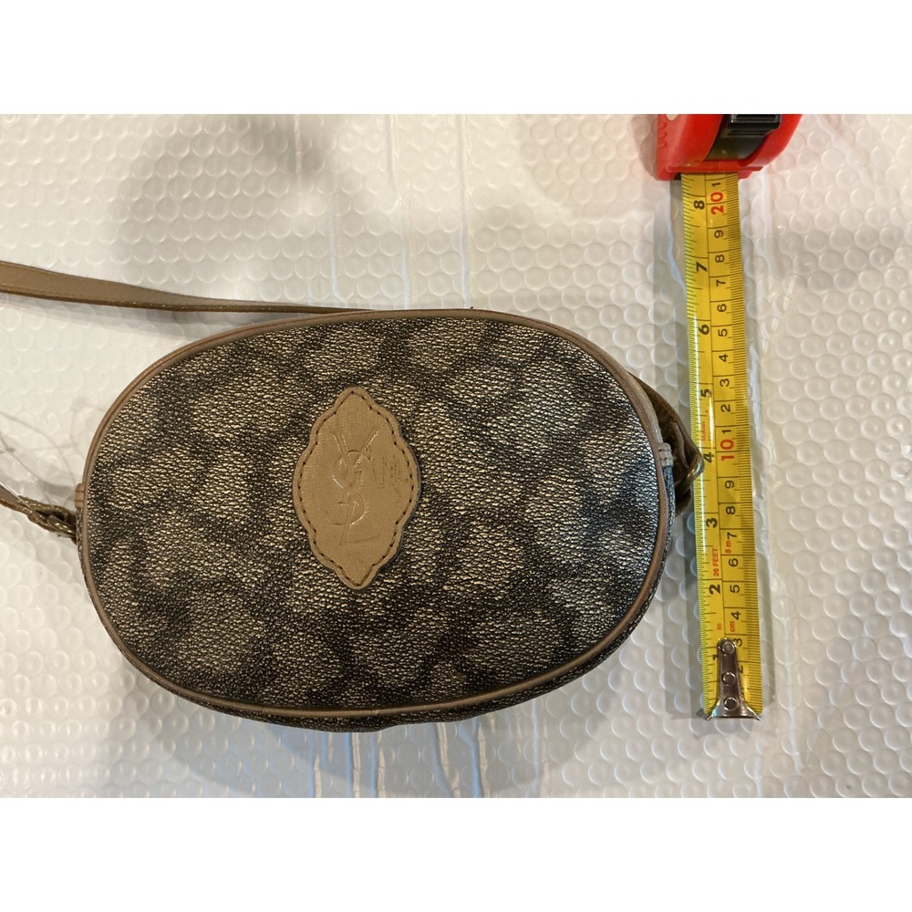 Yves Saint Laurent YSL Monogram Giraffe‎ Print Canvas Leather Crossbody Vintage - Picture 2 of 16